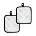 White Marble Print Pot Holders