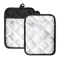 White Marble Print Pot Holders With Pocket