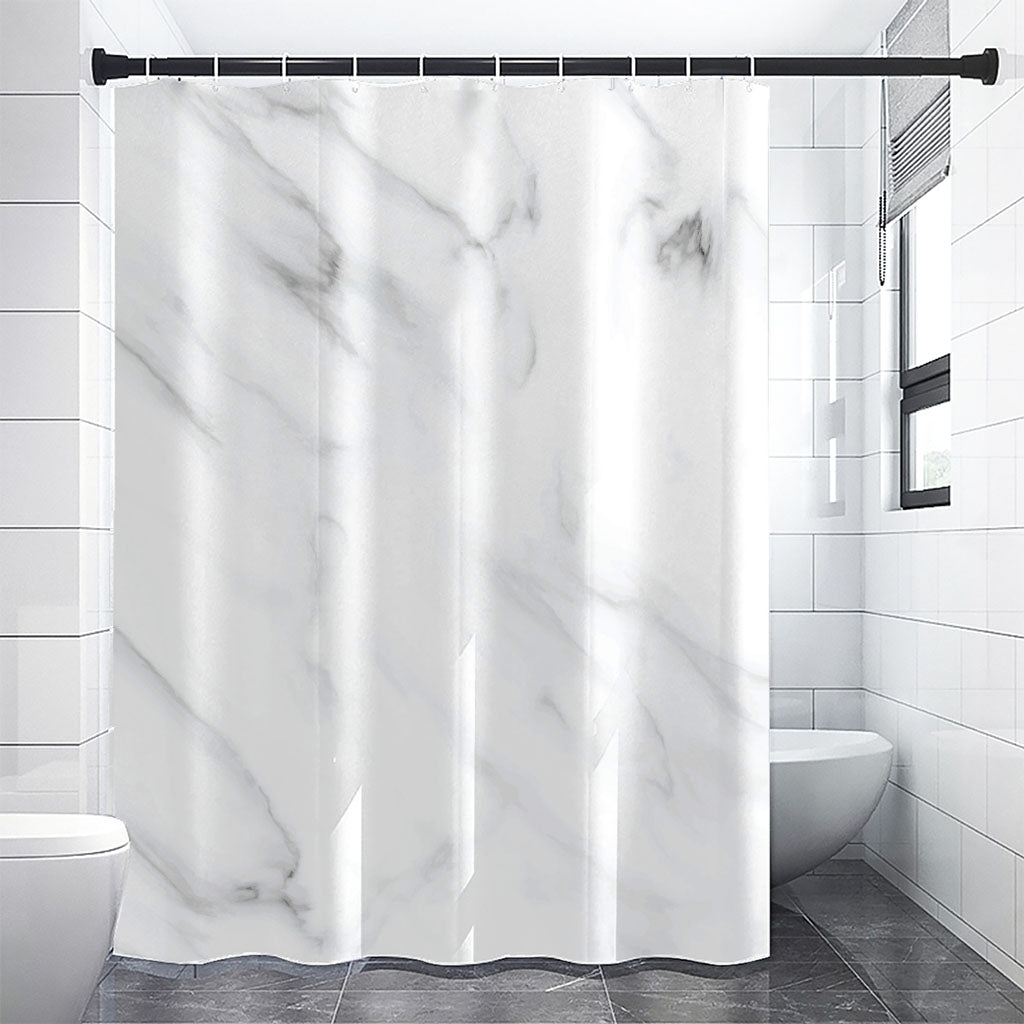 White Marble Print Premium Shower Curtain