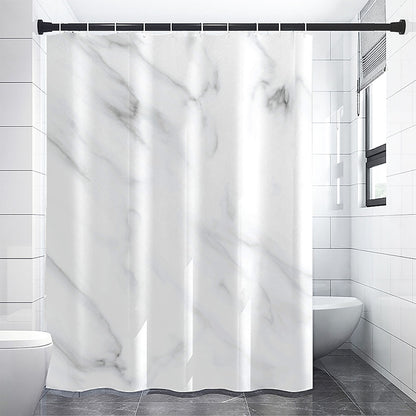 White Marble Print Premium Shower Curtain