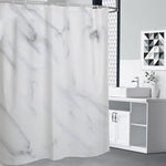 White Marble Print Premium Shower Curtain