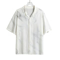 White Marble Print Rayon Hawaiian Shirt