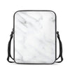 White Marble Print Rectangular Crossbody Bag