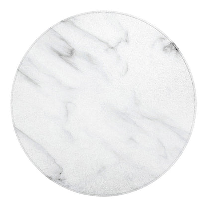 White Marble Print Round Blanket