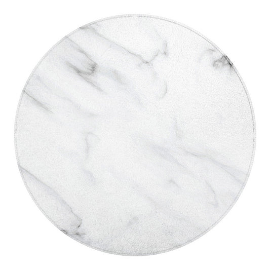 White Marble Print Round Blanket