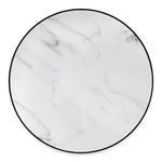 White Marble Print Round Floor Mat