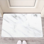 White Marble Print Rubber Doormat