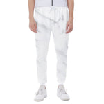 White Marble Print Scuba Joggers