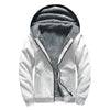 White Marble Print Sherpa Lined Zip Up Hoodie