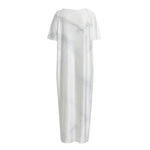 White Marble Print Short Sleeve Long Nightdress