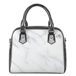 White Marble Print Shoulder Handbag