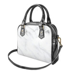 White Marble Print Shoulder Handbag