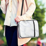 White Marble Print Shoulder Strap Bible Bag