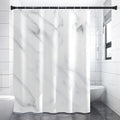 White Marble Print Shower Curtain