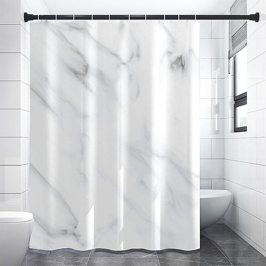 White Marble Print Shower Curtain
