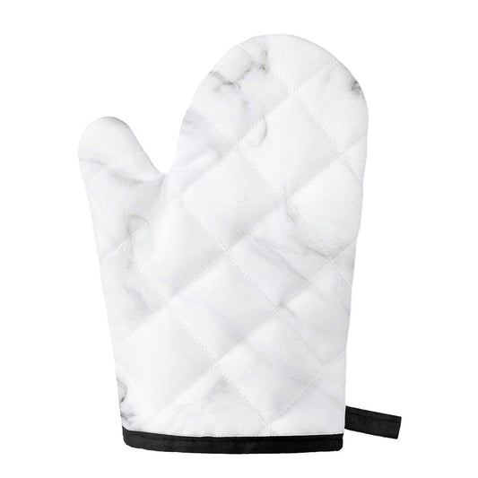 White Marble Print Single Oven Mitt