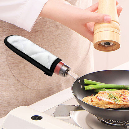 White Marble Print Skillet Handle Cover