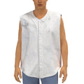 White Marble Print Sleeveless Baseball Jersey