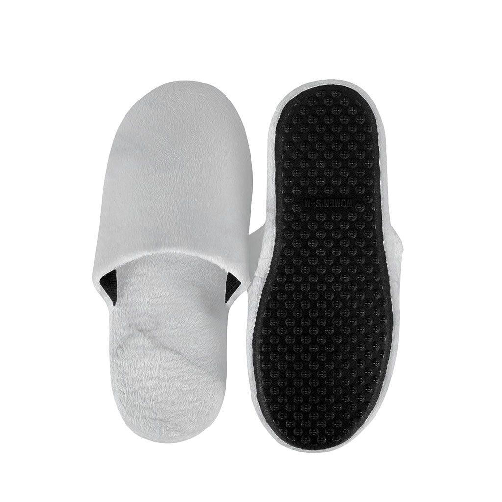 White Marble Print Slippers