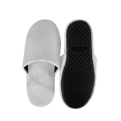 White Marble Print Slippers
