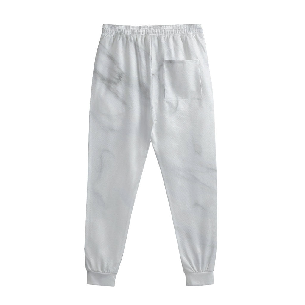 White Marble Print Sweatpants