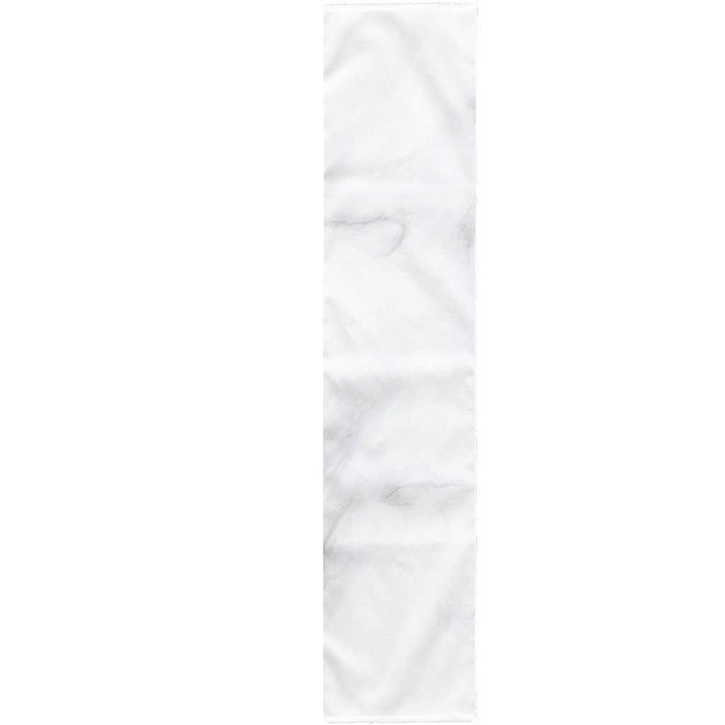 White Marble Print Table Runner