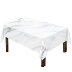 White Marble Print Tablecloth