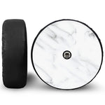 White Marble Print Tire Cover With Camera Hole