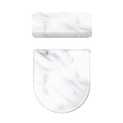 White Marble Print Toilet Lid And Tank Cover Set
