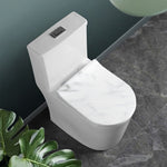 White Marble Print Toilet Lid Cover