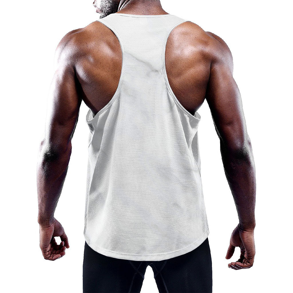 White Marble Print Training Tank Top