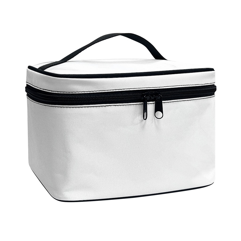 White Marble Print Travel Makeup Bag