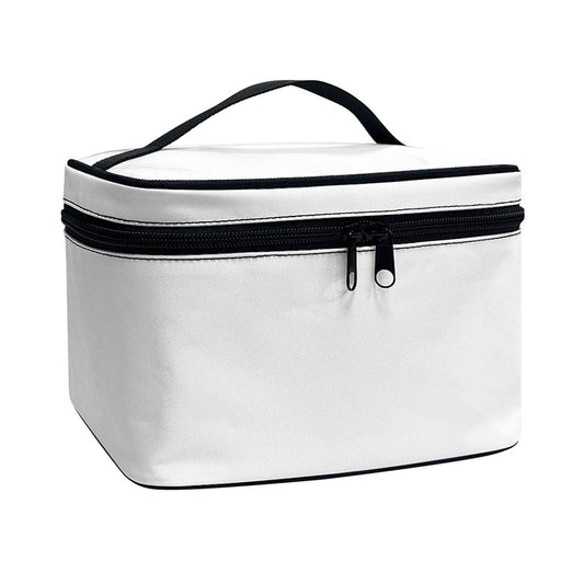 White Marble Print Travel Makeup Bag