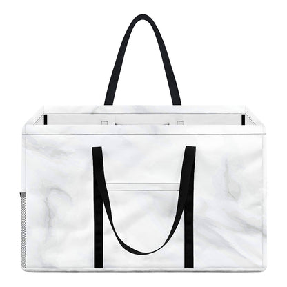 White Marble Print Utility Tote Bag