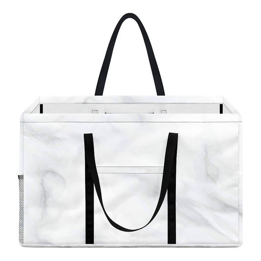 White Marble Print Utility Tote Bag