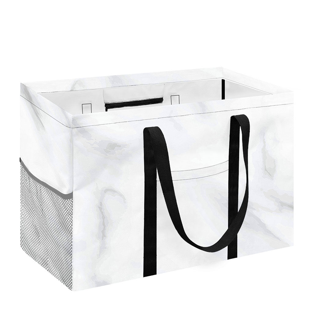 White Marble Print Utility Tote Bag