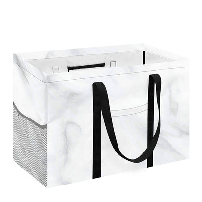 White Marble Print Utility Tote Bag