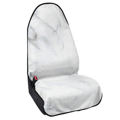 White Marble Print Waterproof Car Seat Cover