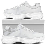 White Marble Print White Chunky Shoes