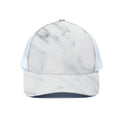 White Marble Print White Mesh Trucker Hat