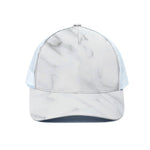 White Marble Print White Mesh Trucker Cap