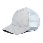White Marble Print White Mesh Trucker Cap