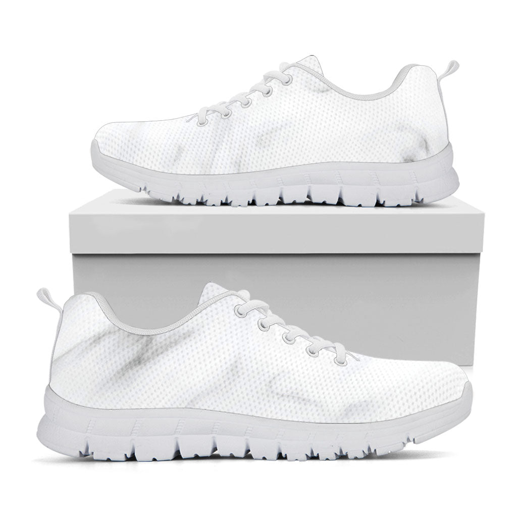 White Marble Print White Running Shoes