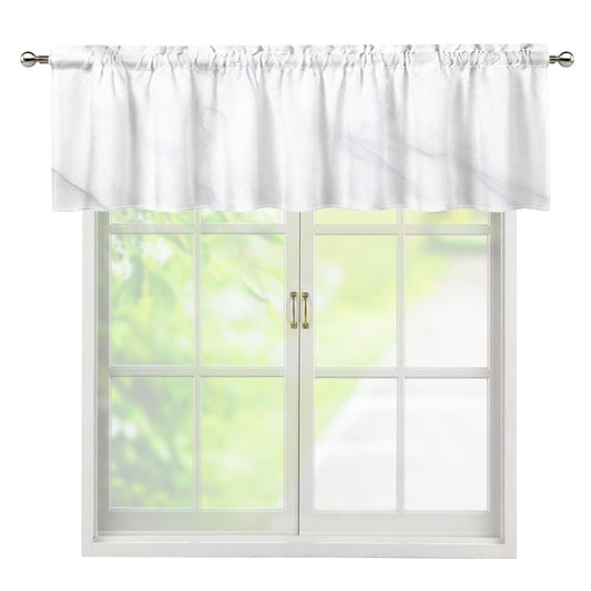White Marble Print Window Valance