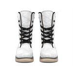 White Marble Print Winter Boots