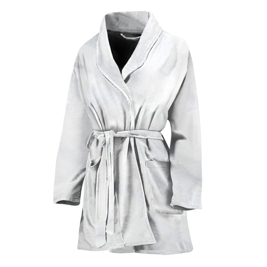 White Marble Print Women's Bathrobe