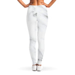 White Marble Print Women's Leggings