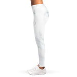 White Marble Print Women's Leggings