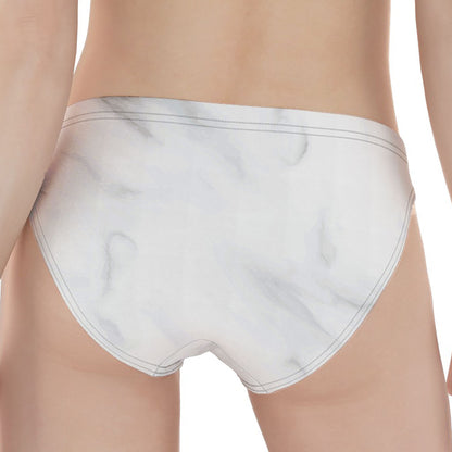 White Marble Print Women's Panties