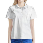 White Marble Print Women's Polo Shirt